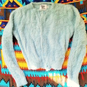 Princess Polly Blue Fluffy Cardigan XS-S